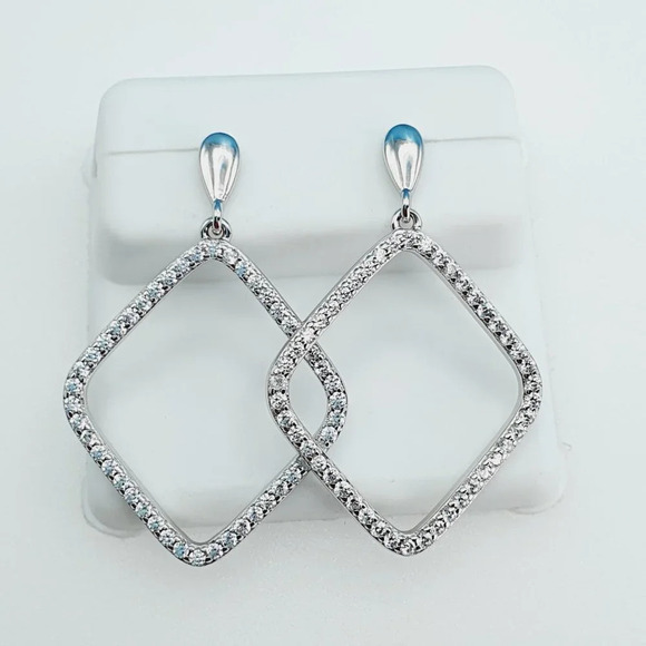 "925 Sterling Silver Cubic Zirconia Earrings, UU1P6A6115 - Picture 8 of 9